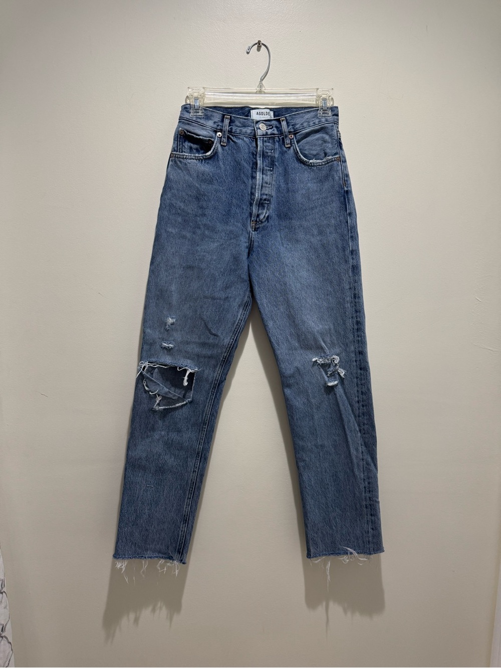 AGOLDE 90’s Pinch Waist Jeans Size 25 High Rise Straight Leg Distressed